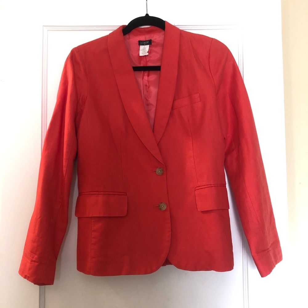 J Crew Orange linen blazer